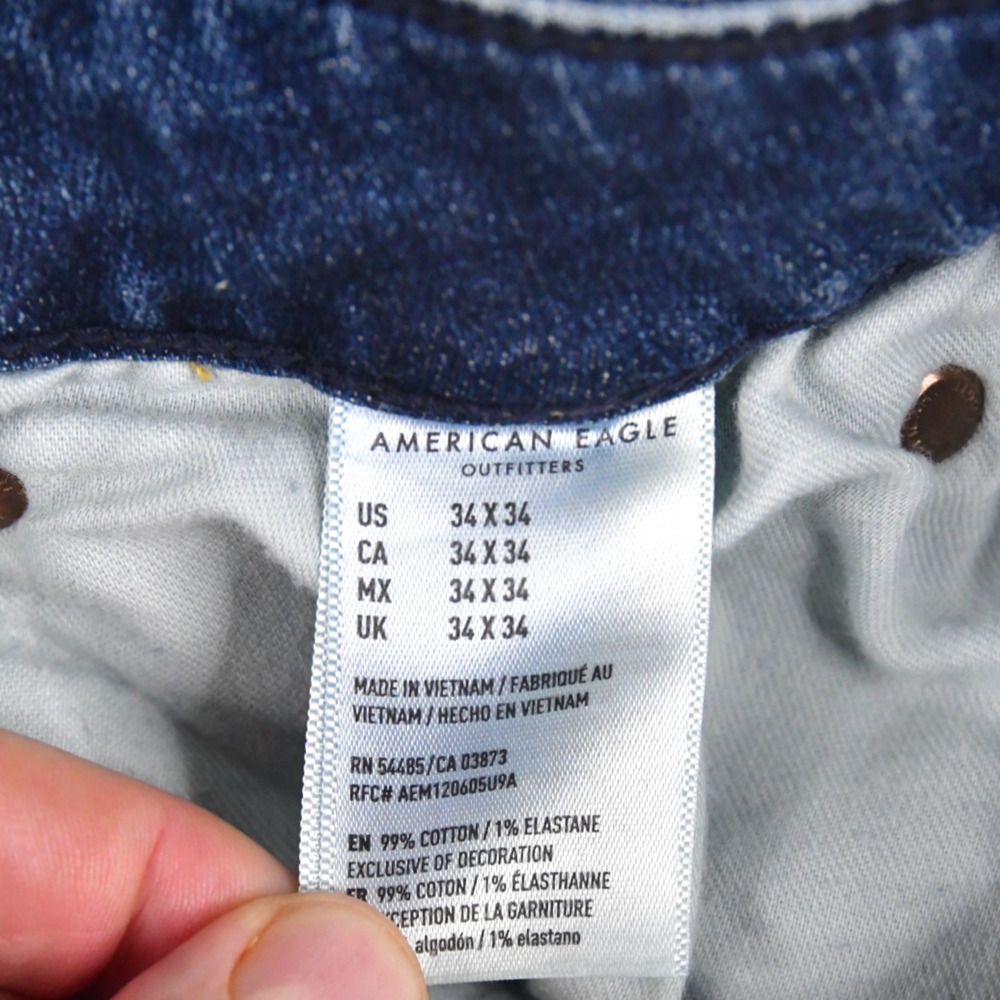 American Eagle Jeans Mens 34X34 (32x32 Actual) Slim Blue Denim - Picture 4 of 10